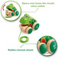 Hape Frog Pull-Along | Wooden Frog Fly Eating Pull Toddler Toy, Bright Colors