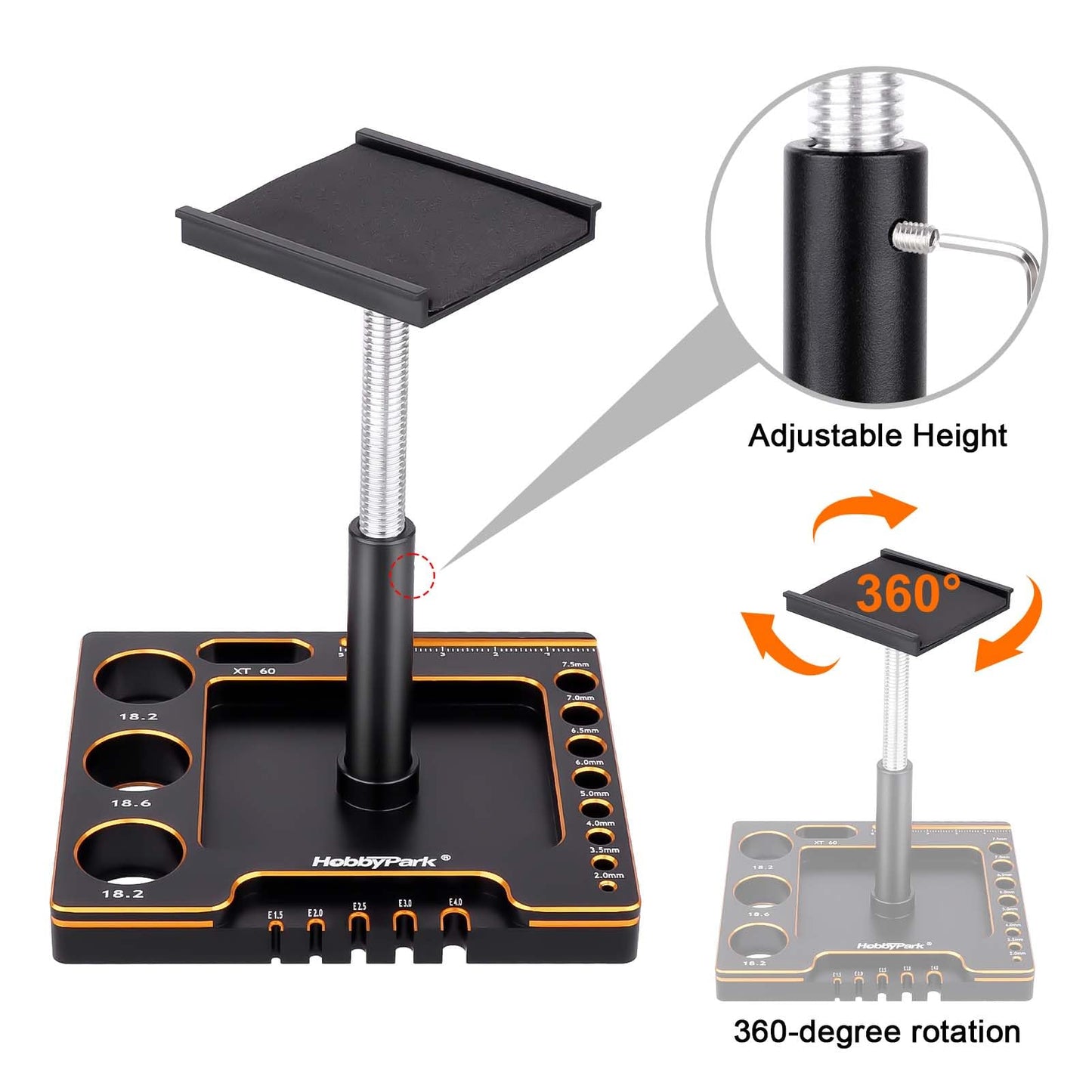 HobbyPark 1/18 1/24 RC Crawler Work Stand 360 Degree Rotation Lift Or Lower RC Car Repair Workstation for TRX4M TRX4MT Axial SCX