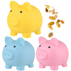 GADIEDIE 3 Pieces 6 x 4.8 x 5.4 inch Cute Plastic Pig Money Bank Pig Money Saving Box  Unbreakable Piggy Bank for Boys Girls Birthday Easter Practical Gifts (Blue/Yellow/Pink)