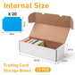Sunezlgo 12 Pack Trading Card Storage Box,Cardboard Sports Game Card Storage Collector Boxes With 20 Pcs Dividers,Card Organizer