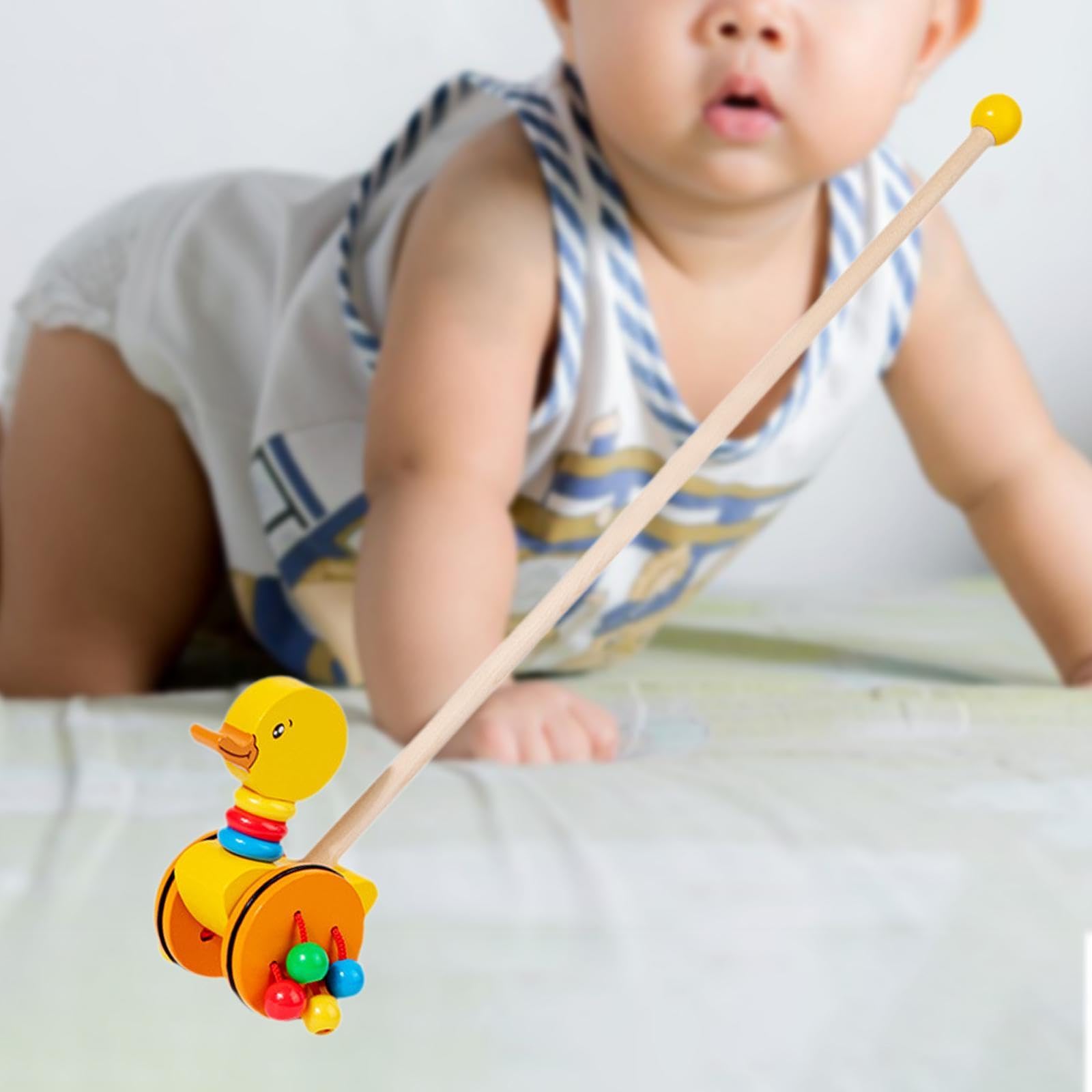 Atorse Push Along Walking Develops Motor Skills Wooden Push Toy For Kids Girls Boys Duck|Baby | Toys For Baby | Developmental Ba