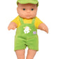 El Figo Cute Little Boy Toy In Green Dungaree Dress Doll For Kids (Rotatable Legs Arms With Removable Clothes Set 31 Cm)