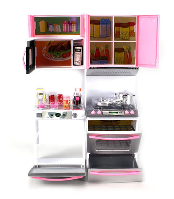 Deluxe Modern Kitchen' Battery Operated Toy Kitchen Playset, Perfect for Use with 11.5'' Tall Dolls