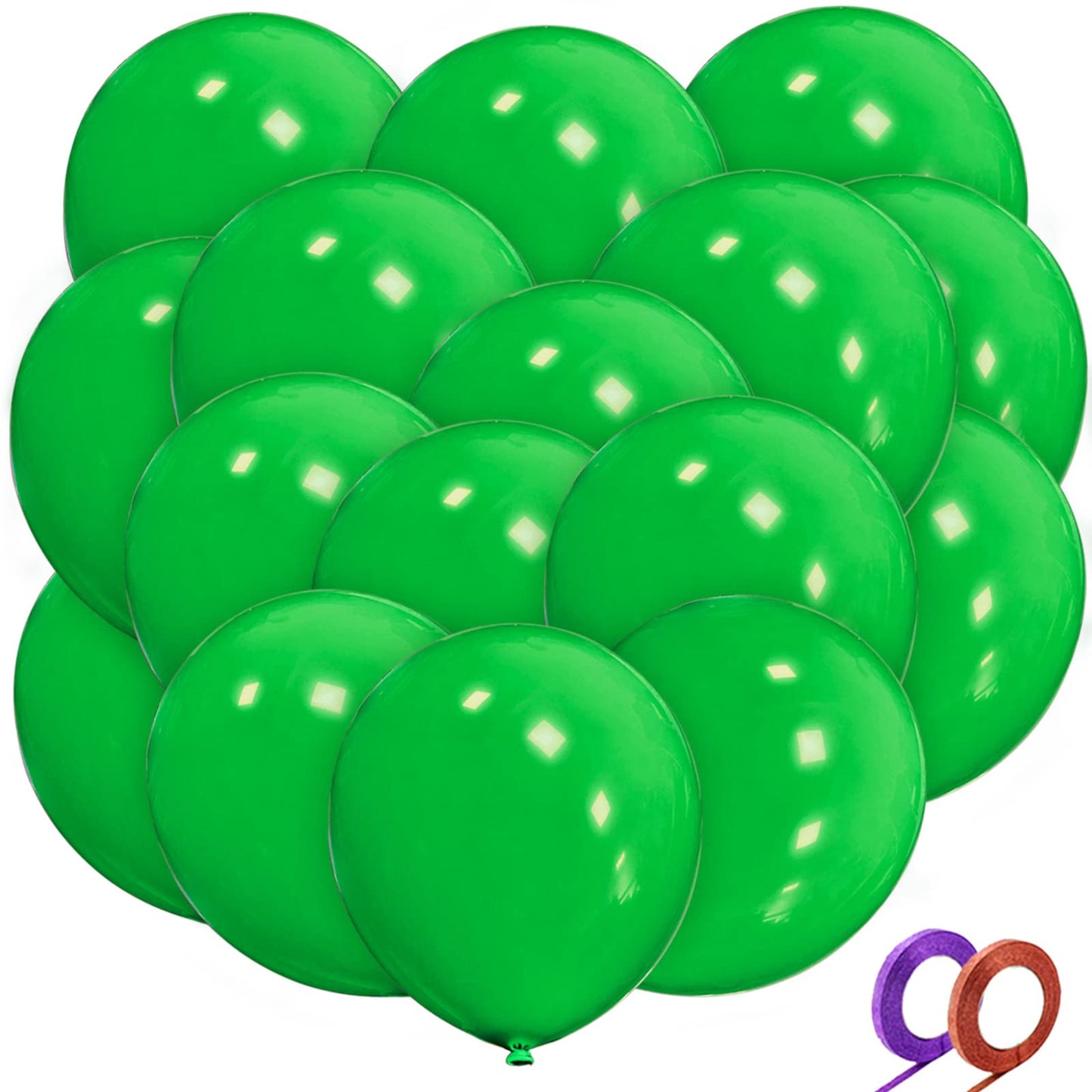 32Pcs Green Big Balloons 18 Inch, Round Large Latex Party Balloons For Birthday Wedding Decorations. (Dark Green)