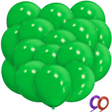 32Pcs Green Big Balloons 18 Inch, Round Large Latex Party Balloons For Birthday Wedding Decorations. (Dark Green)