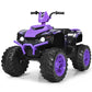 Costzon Kids ATV 12V Electric Vehicle, Purple, LED Lights, Horn, Music, Treaded Tires, Ride-On Car for Boys & Girls