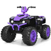 Costzon Kids ATV 12V Electric Vehicle, Purple, LED Lights, Horn, Music, Treaded Tires, Ride-On Car for Boys & Girls