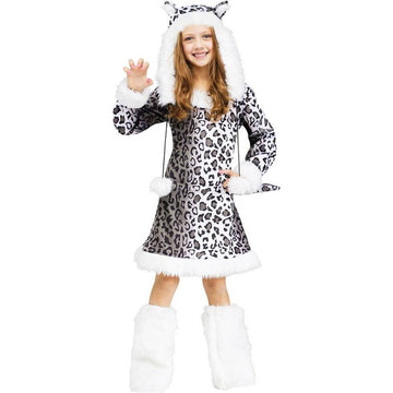 Fun World Snow Leopard Costume, Medium 8-10, White