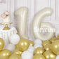 Suwen 40 Inch Cream White Large 16 Number Balloons Big Foil Helium Number Balloons 0-9 Jumbo Happy 16Th Mylar Birthday Party Dec