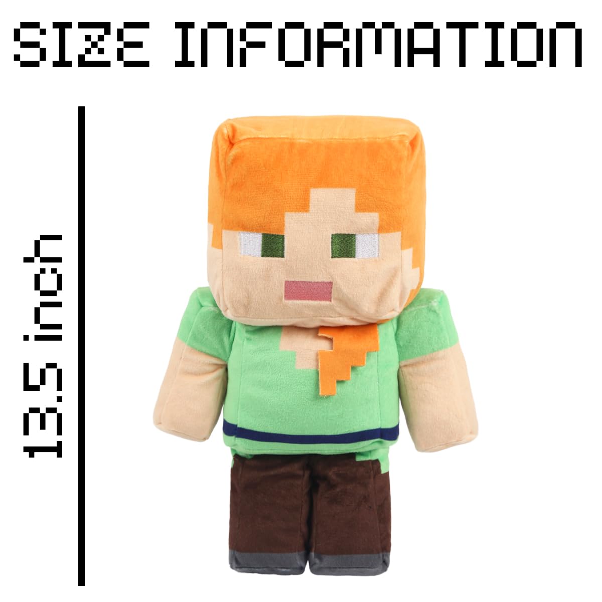 Weddye Pixel-Style Plush Toy - 8" Alex Character, Cotton Material, Video Game-Inspired Collectible for Kids & Fans