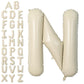 Letter Balloons Beige,40 Inch Letter N Balloons,A-Z Alphabet Name Foil Balloons,Big Single Cream Aluminum N Word Balloons Helium