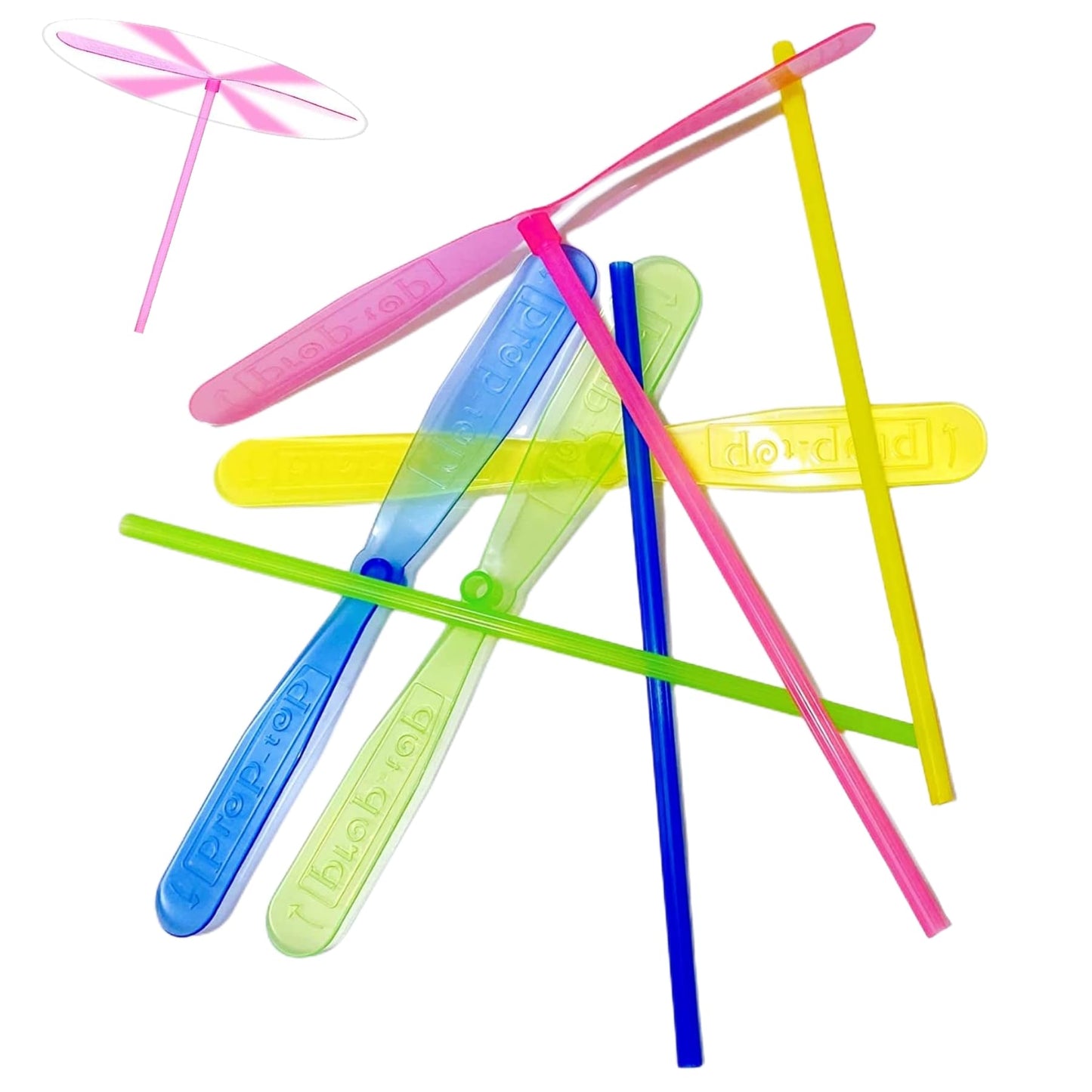 Lcpqmzgh 36 Pieces Hand Helicopter Spinner Hand Rub Plastic Propeller Outdoor Flying Plastic Dragonfly Toy Random Color Toy Heli