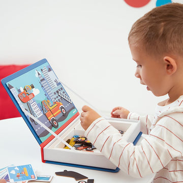 Janod - Magn  ti'Book Firefighters - Magnetic Educational Game 60 Magnets + 18 Models - Children's Toy Made of Cardboard - Devel