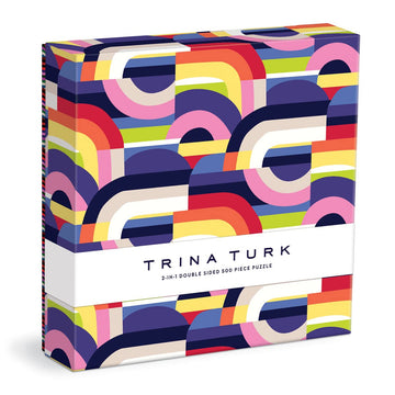 Trina Turk 500 Piece Double Sided Puzzle With Shaped Pieces From Galison - Colorful Puzzle With 15 Shaped Pieces, Featuring The