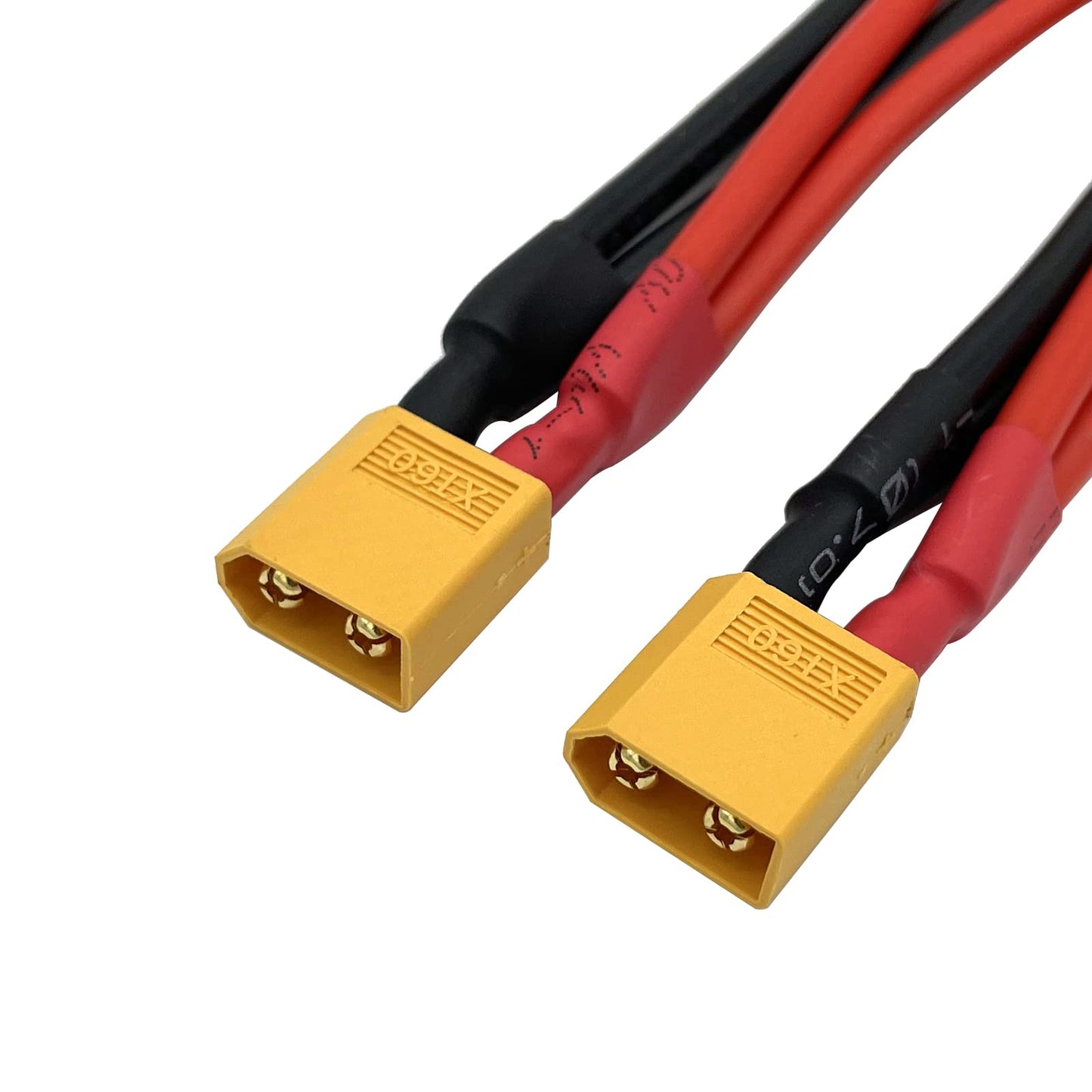 2Packs XT60 Parallel Y Splitter Battery Connector 12AWG Cable Dual Extension Y Splitter Male to 2 Female for RC Quadcopte Multir