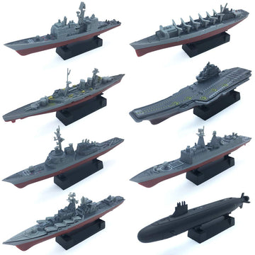 Kvvdi 8 Sets 3D-Puzzle Model Battleship Aircraft Carrier Toy Submarine  Plastic Model Warships Ship Kits  Navy for Collection