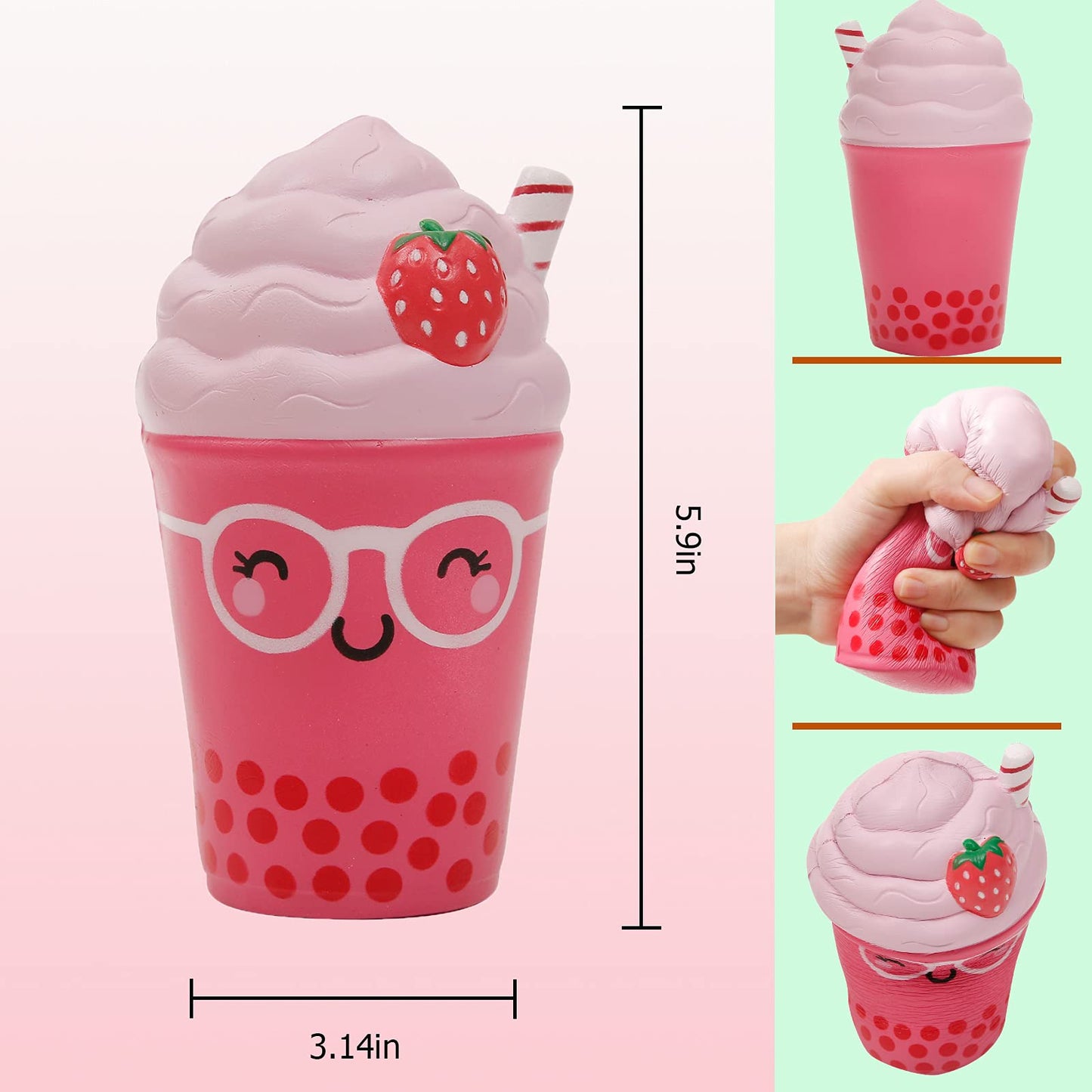 Anboor Squishies Straw Cup Jumbo Slow Rising Kawaii Scented Squishies Toys Stress Relief Kids Toys