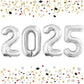 Goer 42 Inch 2025 Silver Foil Number Balloons For 2025 New Year Eve Festival Party Supplies Graduation Decorations