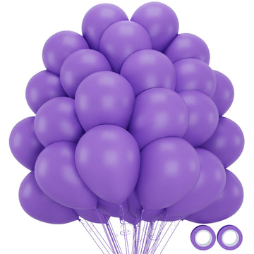 Moukiween Purple Balloons 12 Inch - 70 Pcs Light Purple Balloons For Wedding Baby Shower Birthday Halloween Christmas Party Decorations