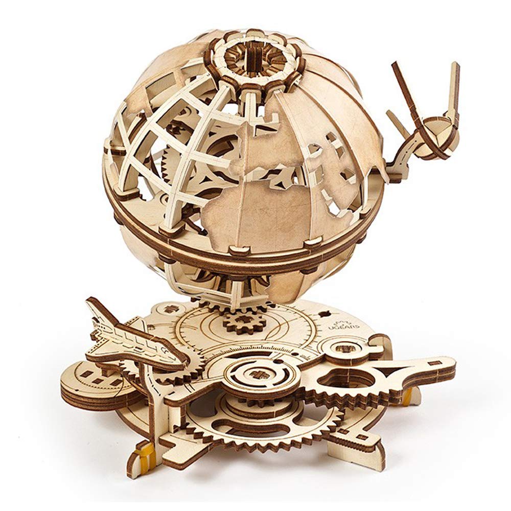Ugears Globe - Wooden Educational Puzzle Idea Self Assembling Mechanical 3D Model Diy Brain Teaser