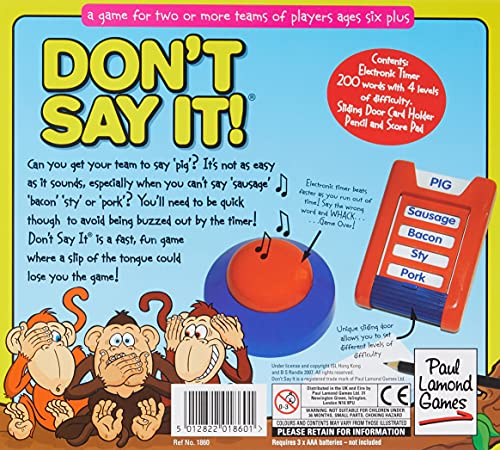 Pressman Don'T Say It Where A Slip Of The Tongue Can Lose You The Game, 2+ Player , Other