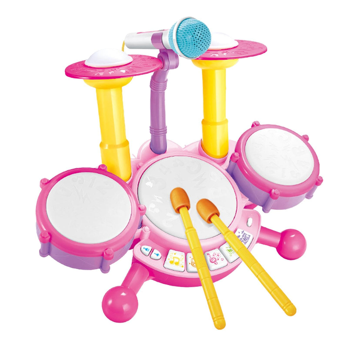 Loom Tree Kids Drum Set Developmental Musical Baby Toy For Children 6 12 18 Month Kids Pink | Toys For Baby | Developmental Baby
