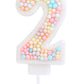 EAKE Number 2 Birthday Candle 3D Macaron Glitter 2 Candle Birthday Girl Women Sweet Theme 2nd Birthday Wedding Anniversary Party