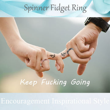 Luckyamor Fidget Rings Women For Anxiety Rings:Stainless Steel Fidget Rings For Men Spinner Ring Personalized Inspirational Fidg