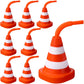 Sawysine 8 Pack Construction Cone Cups with Straws Bulk, Traffic Cones Party Favor 10 oz Plastic Reusable Kids Race Cups Set for