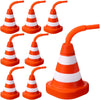 Sawysine 8 Pack Construction Cone Cups with Straws Bulk, Traffic Cones Party Favor 10 oz Plastic Reusable Kids Race Cups Set for