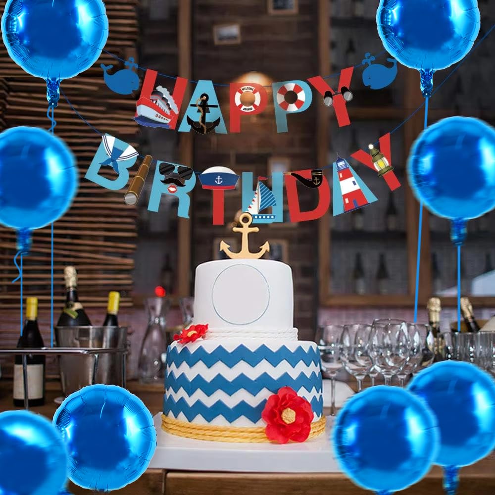 TONIFUL 30Pcs 18 Inch Large Blue Round Shape Foil Balloons Big Blue Circle Helium Mylar Ballons for Birthday Wedding Baby Shower