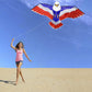 Honbo Huge Patriotic Eagle Kite - Easy to Fly, 73” Wingspan, Durable Polyester, 200ft Line, Perfect for Beach Trips & Outdoor Activities