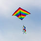 In The Breeze 3158 — Rainbow Stripe Delta Kite With Twister Tail — Easy-Flying, Colorful Kite