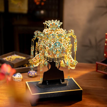 Piececool 3D Metal Puzzles for mature-themeds  Chinese Kingfisher Phoenix Tiara Model Kits DIY Hobbies Crafts for mature-themed Difficult 3D Puzzles for Women  Home Decor Family Time Best Gifts