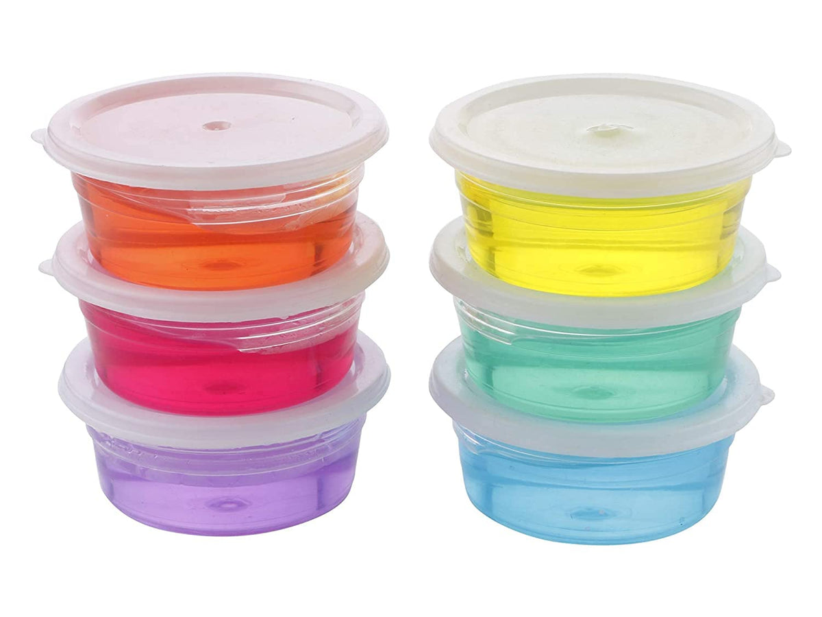 Sk Traderss, Crystal Clay Slime Toy Pack Of 6 Jar