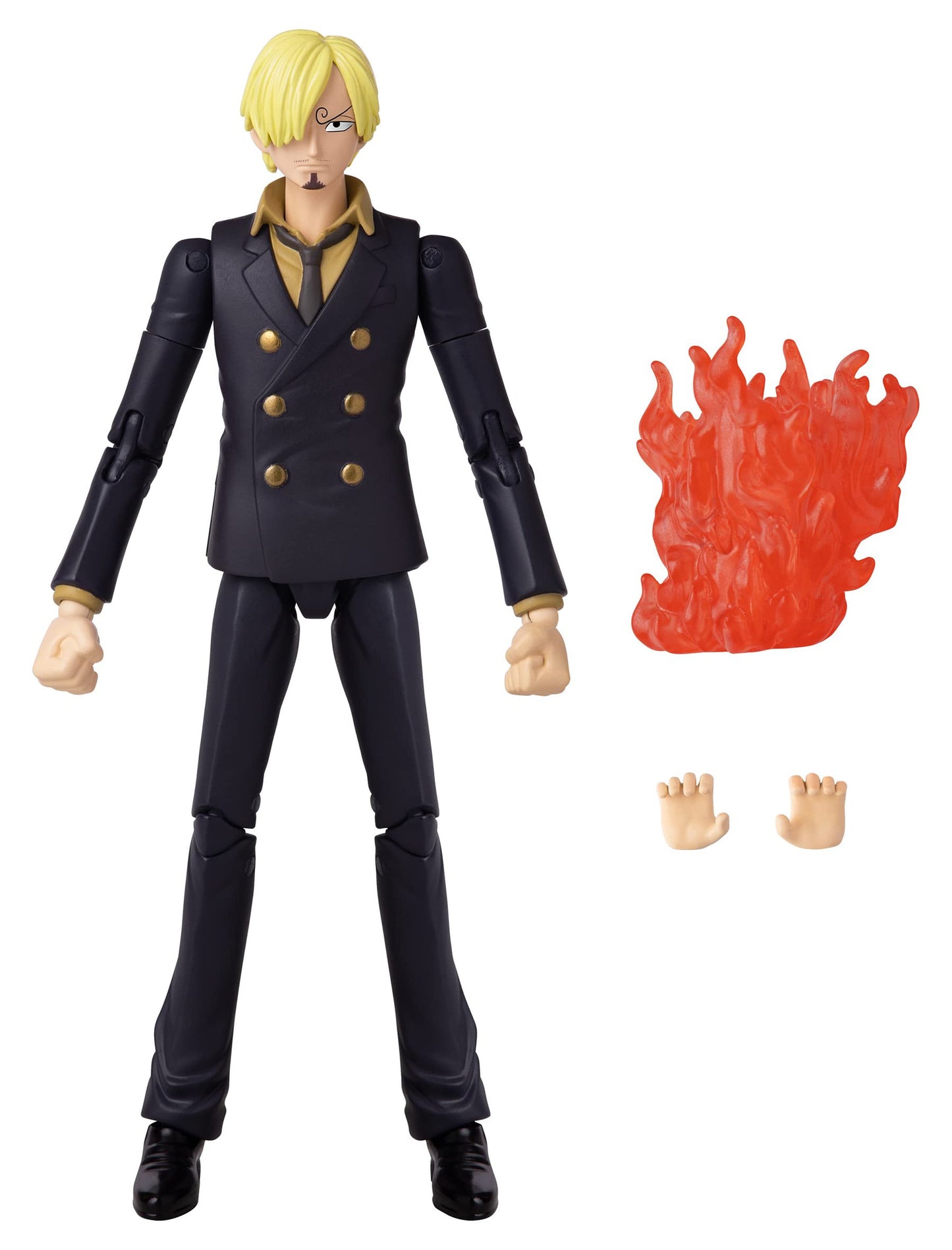 BANDAI Anime Heroes One Piece Figures Sanji Action Figure | 17cm Articulated Sanji Anime Figure with Swappable Arms and Faces One Piece Action Figures Pirate Toys Range