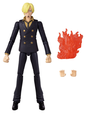 BANDAI Anime Heroes One Piece Figures Sanji Action Figure | 17cm Articulated Sanji Anime Figure with Swappable Arms and Faces One Piece Action Figures Pirate Toys Range