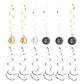 Amosfun 40th Birthday Spiral Ornaments PVC Hanging Swirls Birthday Party Pendants 12Pcs