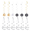 Amosfun 40th Birthday Spiral Ornaments PVC Hanging Swirls Birthday Party Pendants 12Pcs