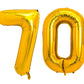 Pigetale 40 Inch Gold 70 Number Balloons Giant Jumbo Large Helium Mylar Foil Golden Number Balloons For Women Men 70Th Birthday