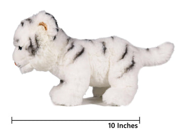 Ice King Bear Baby Tiger Stuffed Animal 10 Inches Cute Plush Toy (White)