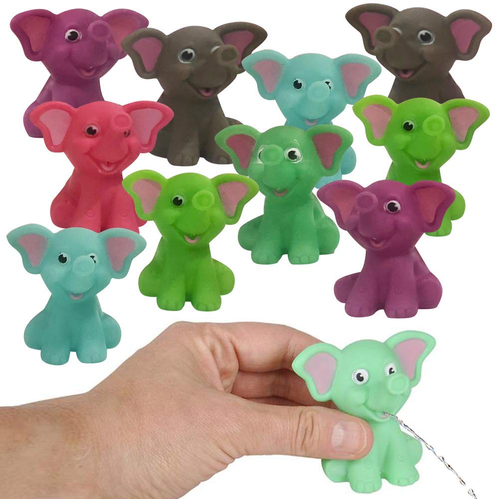 Artcreativity Rubber Water Squirting Elephants, Pack Of 12, Bathtub And Pool Toys For Kids, Safe And Durable Water Squirters, Bi
