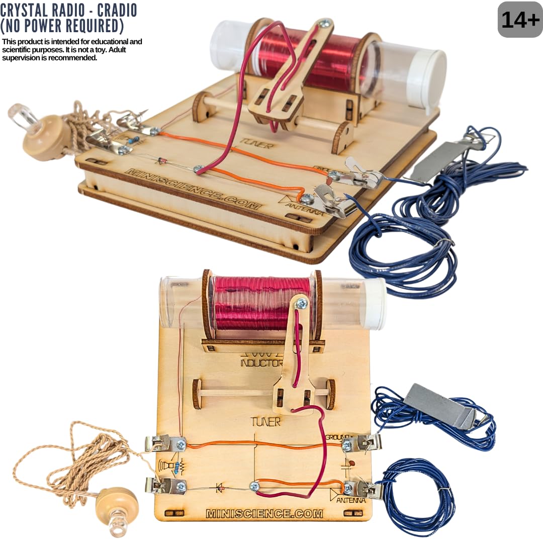 Crystal Radio - Advanced Kit - Diy Am Receiver For Stem & Science Projects | Educational | Electronic Components With Tuning Cir