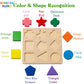 GYBBER&MUMU Preschool Colorful Wooden Shape Puzzle - Fun Learning Toy for Kids, Durable Wood, Engaging Design