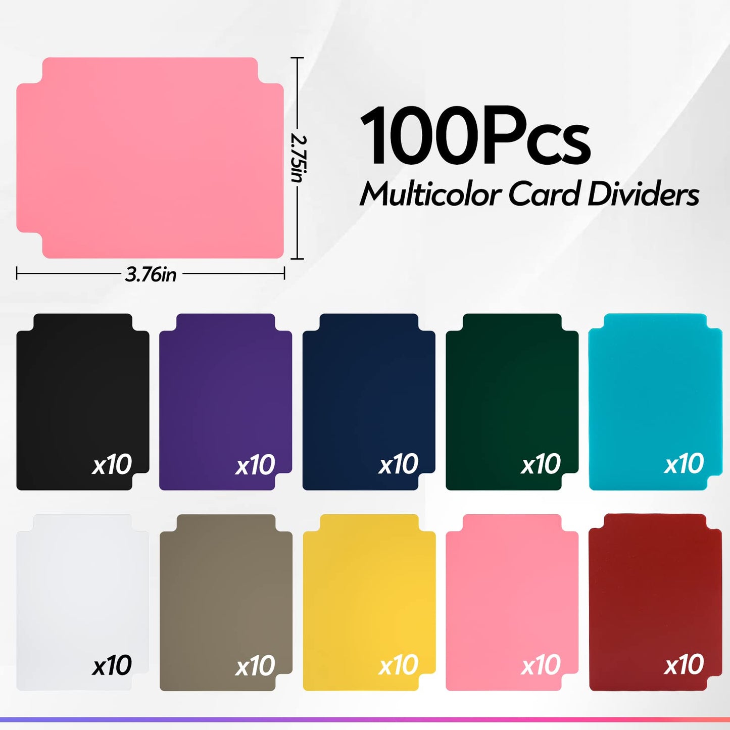 Zlca Trading Card Dividers, Playing Card Page Dividers With Tabs, Plastic Card Separator For Storage Box Folder Record Baseball