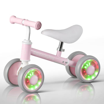 Amazingjoy Toddler Toys For 1 Year Old Boys Girls First Birthday Gifts Age 1-2,Colorful Lighting Baby Balance Bike No Pedal 4 Le