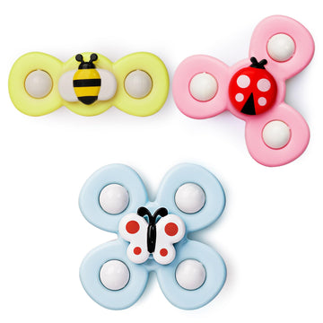 Likee Strong Suction Cup Fidget Spinnerz Sensory Bath Toys For Baby 12 18 Months Airplane Car Travel Table & Window Toys For 1 2 Years Old Toddler Boys And Girls (Insect-2)
