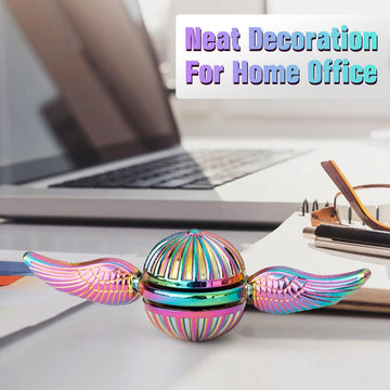 Rainbow Fidget Sphere Spinner Metal For Kids Adults, Edc Desk Toy Wings Finger Hand Spinner Spinning Toys Christmas Birthday Gifts For Boys Girls Stress Relief Anti-Anxiety Novelty Prize