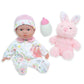 Jc Toys - La Baby Travel Case Gift Set| Caucasian 11-Inch Small Soft Body Baby Doll | Washable | Cute Outfit, Bottle, Pacifier & Plush Bunny | For Children 12 Months +, Pink