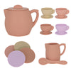 Babes Choice 12Pcs Silicone Tea Party Set For Little Girls - Pretend Play Eco-Friendly, Bpa Free Kids Tea Set, Dishwasher Safe T